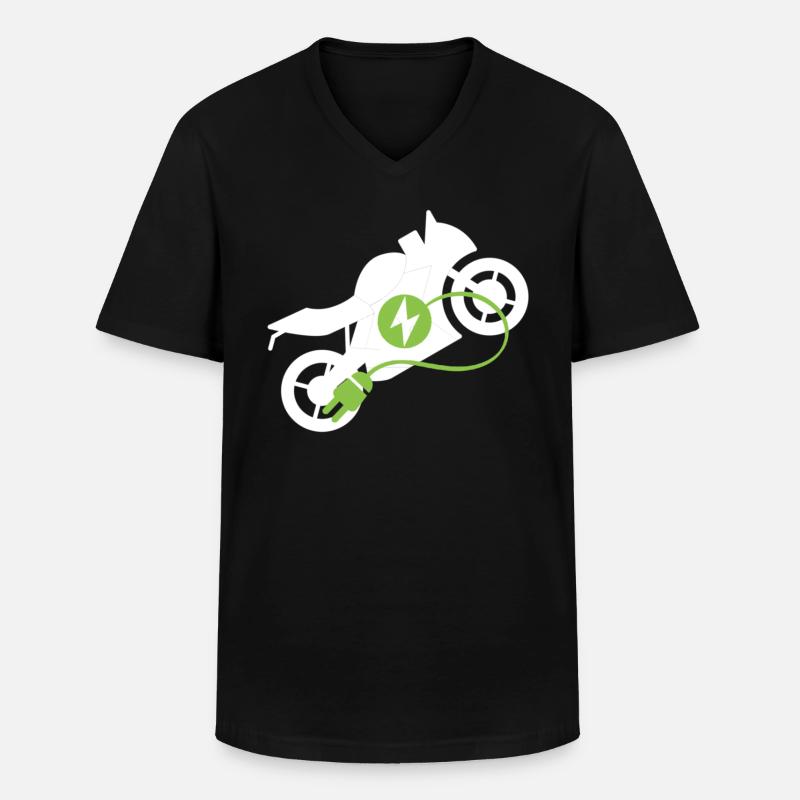  Elektrisches Motorrad Design - Männer-T-Shirt mit V-Ausschnitt - Schwarz