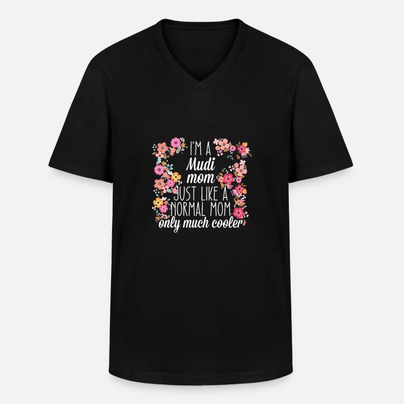Mudi Mom - Männer-T-Shirt mit V-Ausschnitt - Schwarz