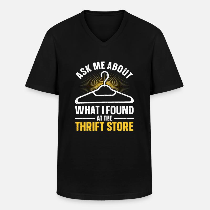 Secondhand Laden Hofverkauf Geschenk Thrifting - Männer-T-Shirt mit V-Ausschnitt - Schwarz