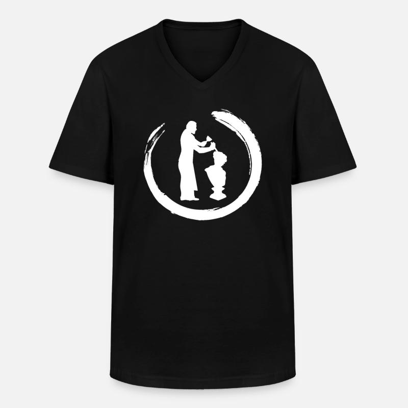Steinmetz Handwerker Steinbildhauer Bildhauer - Männer-T-Shirt mit V-Ausschnitt - Schwarz