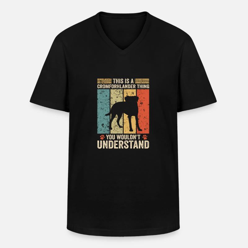 This is a Kromfohrländer thing - Männer-T-Shirt mit V-Ausschnitt - Schwarz