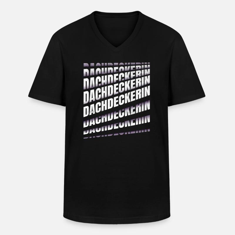 Dachdecker Spruch Handwerker Dachdeckerin - Männer-T-Shirt mit V-Ausschnitt - Schwarz