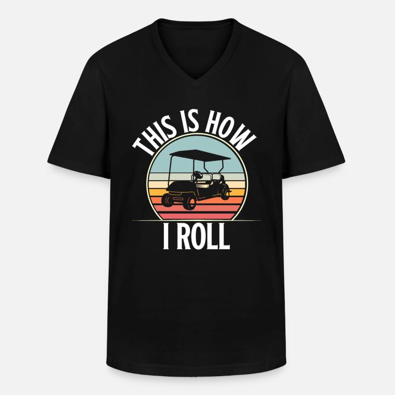 Golf Golfer - Männer-T-Shirt mit V-Ausschnitt - Schwarz
