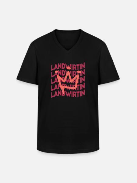 Bauern Berufsbezeichnung Landwirtin - Männer-T-Shirt mit V-Ausschnitt - Schwarz