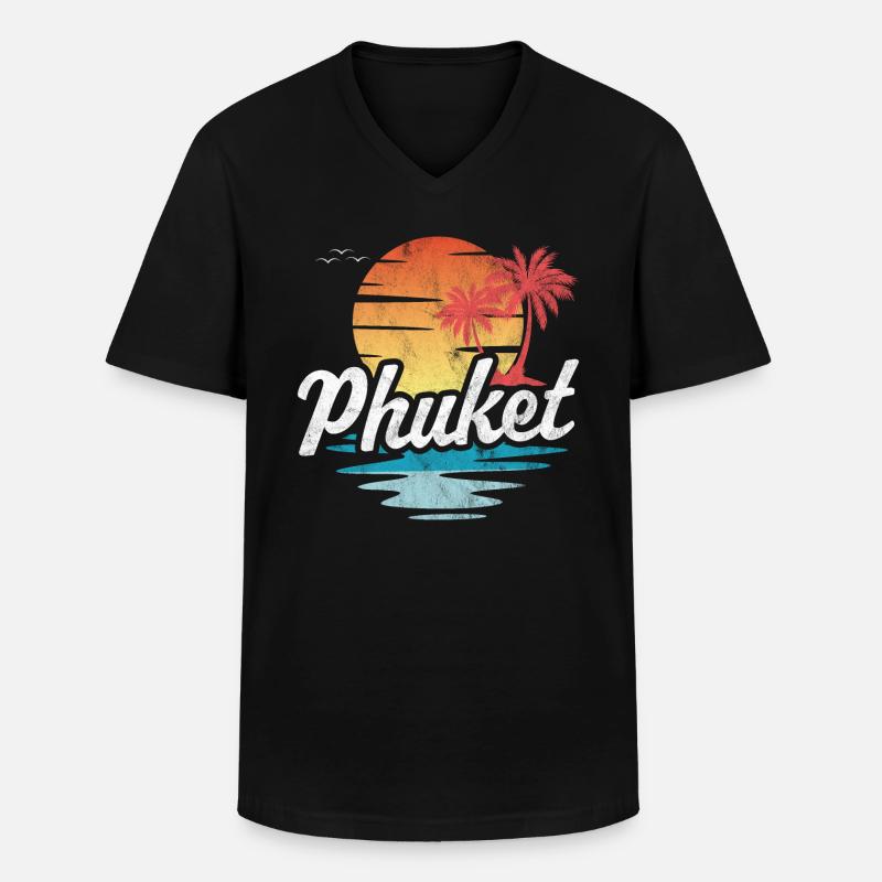 Phuket - Männer-T-Shirt mit V-Ausschnitt - Schwarz