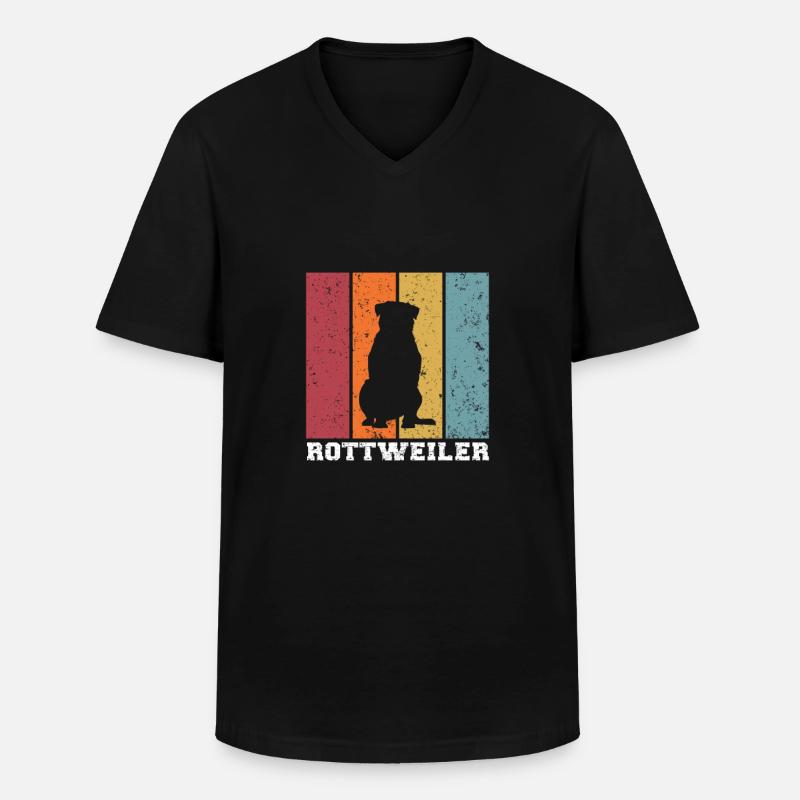 Rottweiler - Männer-T-Shirt mit V-Ausschnitt - Schwarz