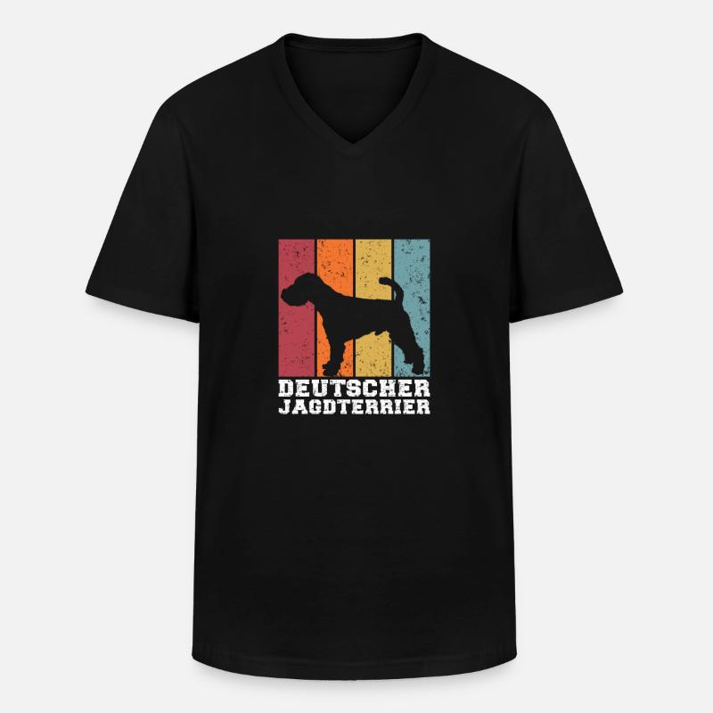 Deutscher Jagdterrier - Männer-T-Shirt mit V-Ausschnitt - Schwarz