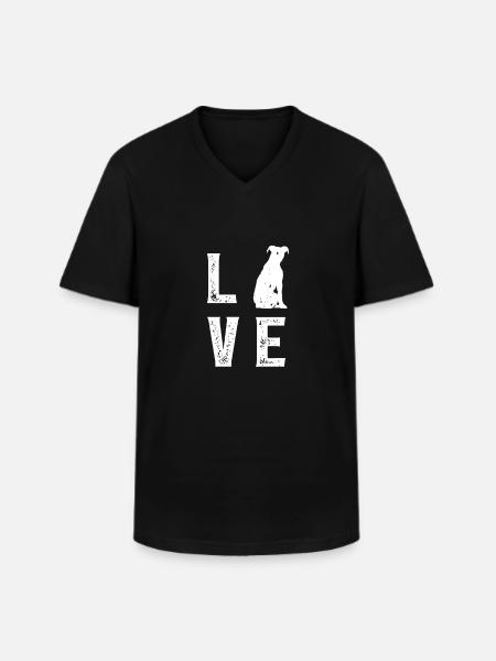 Pitbull Terrier Love - Men's V-Neck T-Shirt - black