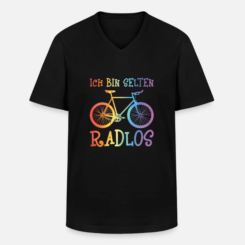 Ich bin selten Radlos - Männer-T-Shirt mit V-Ausschnitt - Schwarz