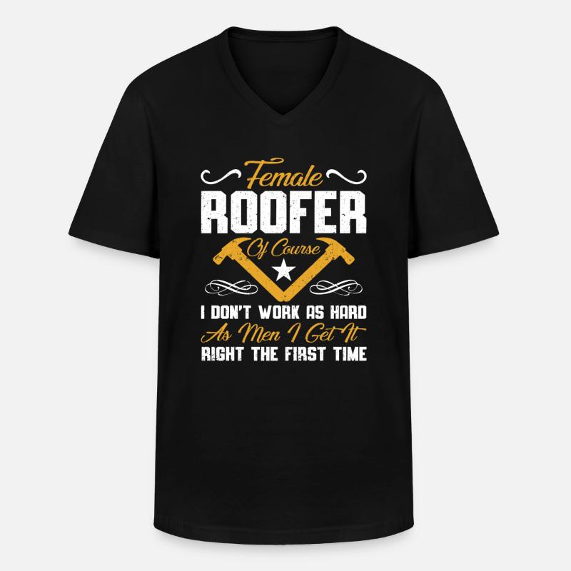 Dachdecker Geschenk Arbeit Handwerker Dachdecker - Männer-T-Shirt mit V-Ausschnitt - Schwarz