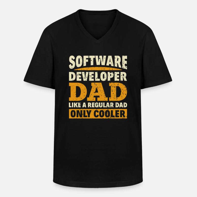 Software Developer Dad - Software Programmierer - Männer-T-Shirt mit V-Ausschnitt - Schwarz