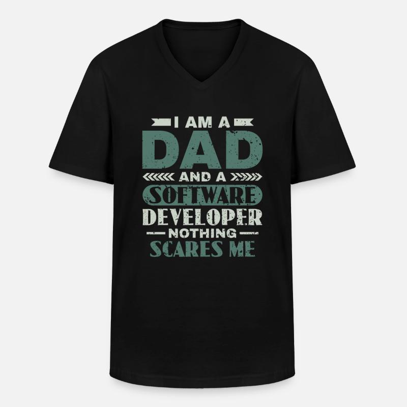 Software Developer Dad - Software Programmierer - Männer-T-Shirt mit V-Ausschnitt - Schwarz