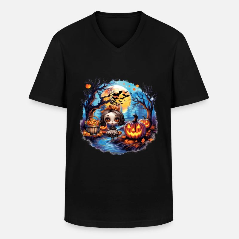 Cute Halloween Doll - Männer-T-Shirt mit V-Ausschnitt - Schwarz