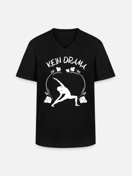 Yoga - Männer-T-Shirt mit V-Ausschnitt - Schwarz