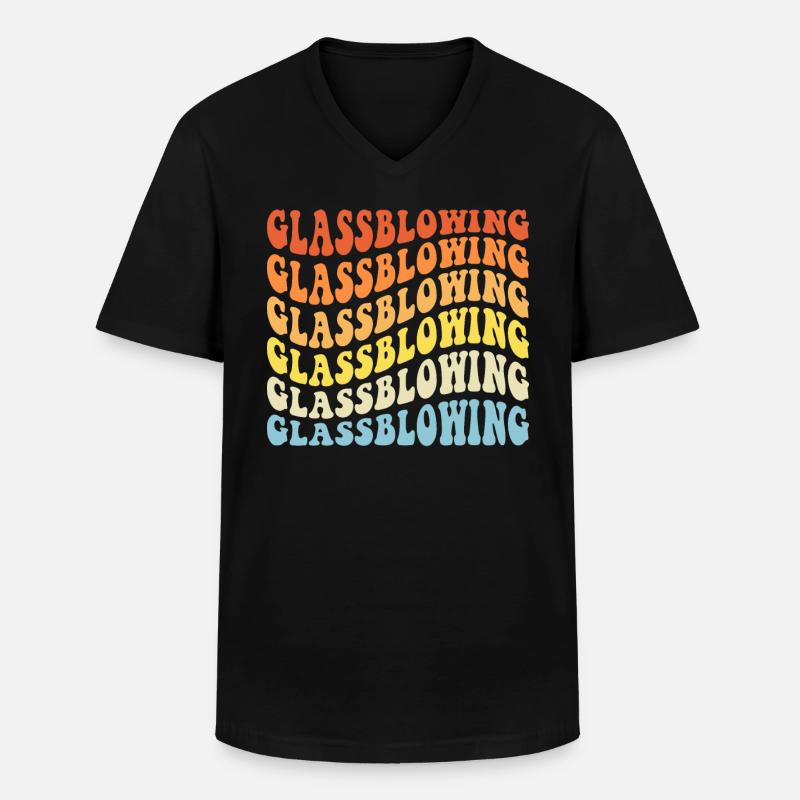 Glasbläser - Männer-T-Shirt mit V-Ausschnitt - Schwarz