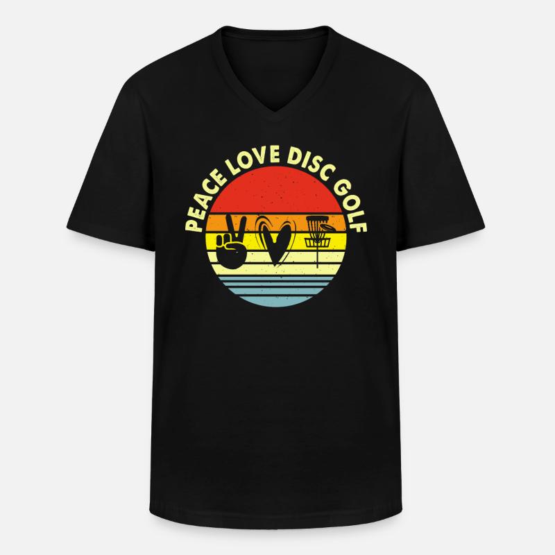 Discgolf Disc Golf - Männer-T-Shirt mit V-Ausschnitt - Schwarz