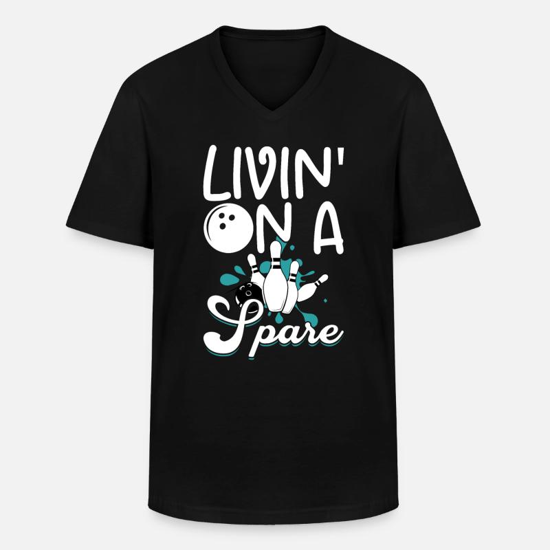Bowling - Männer-T-Shirt mit V-Ausschnitt - Schwarz