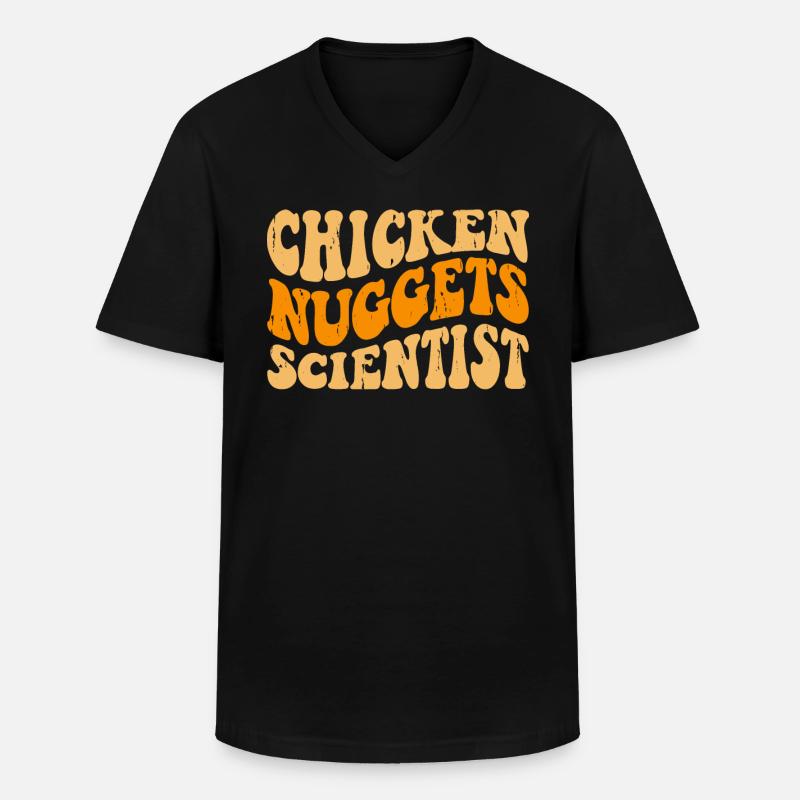 Chicken Nuggets - Männer-T-Shirt mit V-Ausschnitt - Schwarz