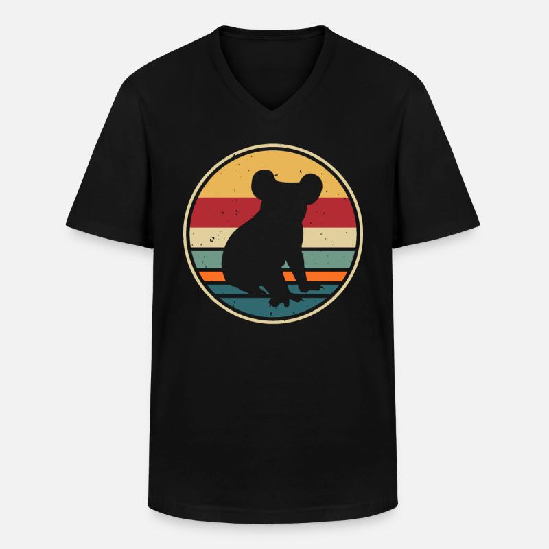 Koala - Männer-T-Shirt mit V-Ausschnitt - Schwarz