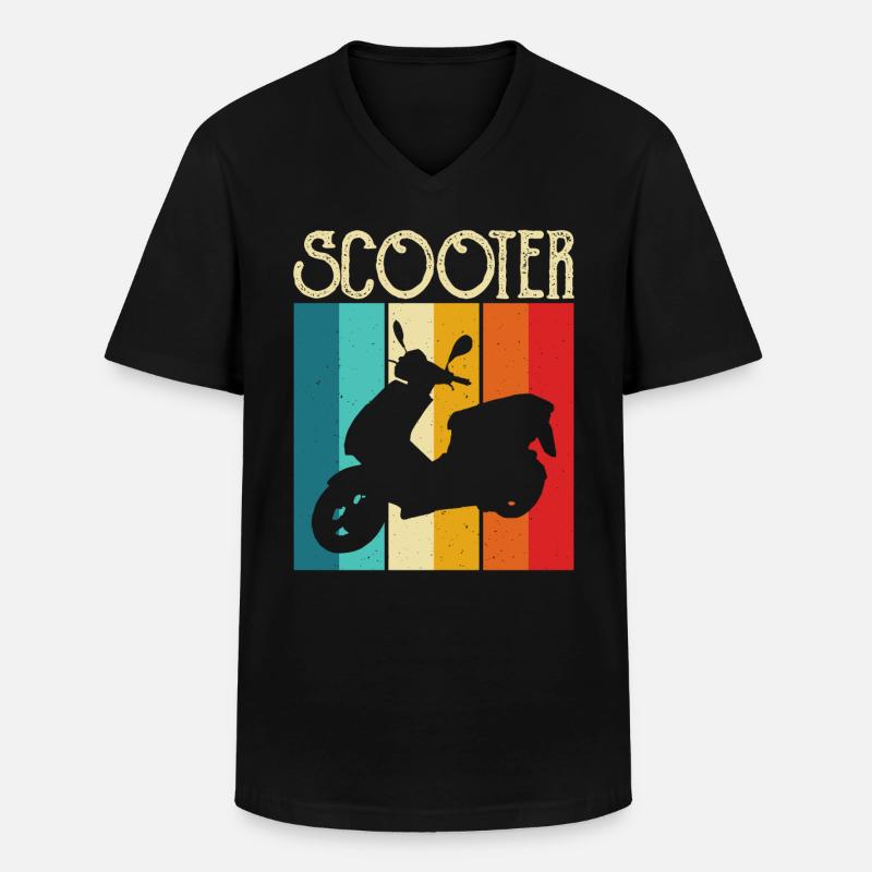 Roller Rollerfahrer Motorroller - Männer-T-Shirt mit V-Ausschnitt - Schwarz