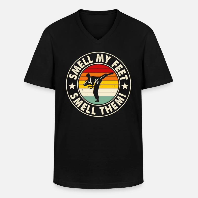 Karate - Männer-T-Shirt mit V-Ausschnitt - Schwarz