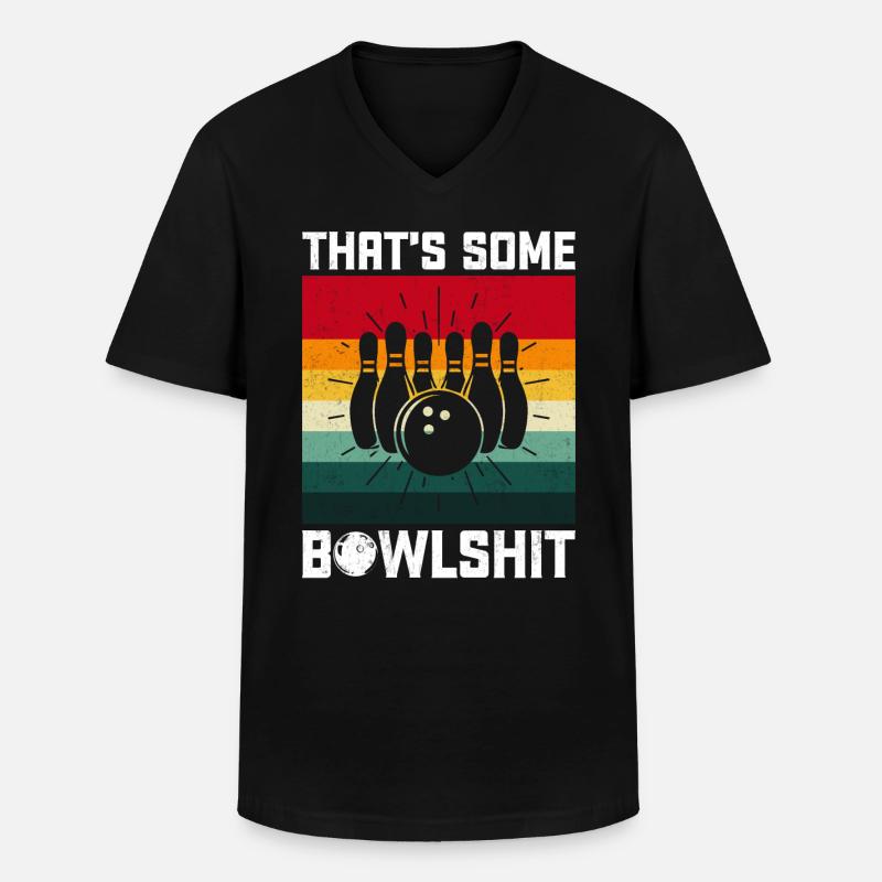 Bowling - Männer-T-Shirt mit V-Ausschnitt - Schwarz