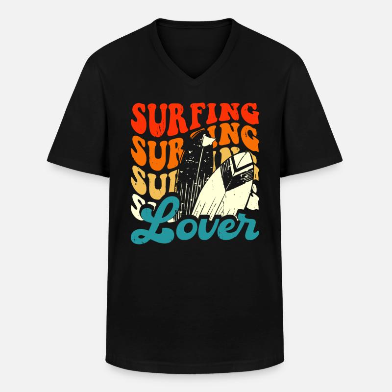 Surfen Surfer - Männer-T-Shirt mit V-Ausschnitt - Schwarz