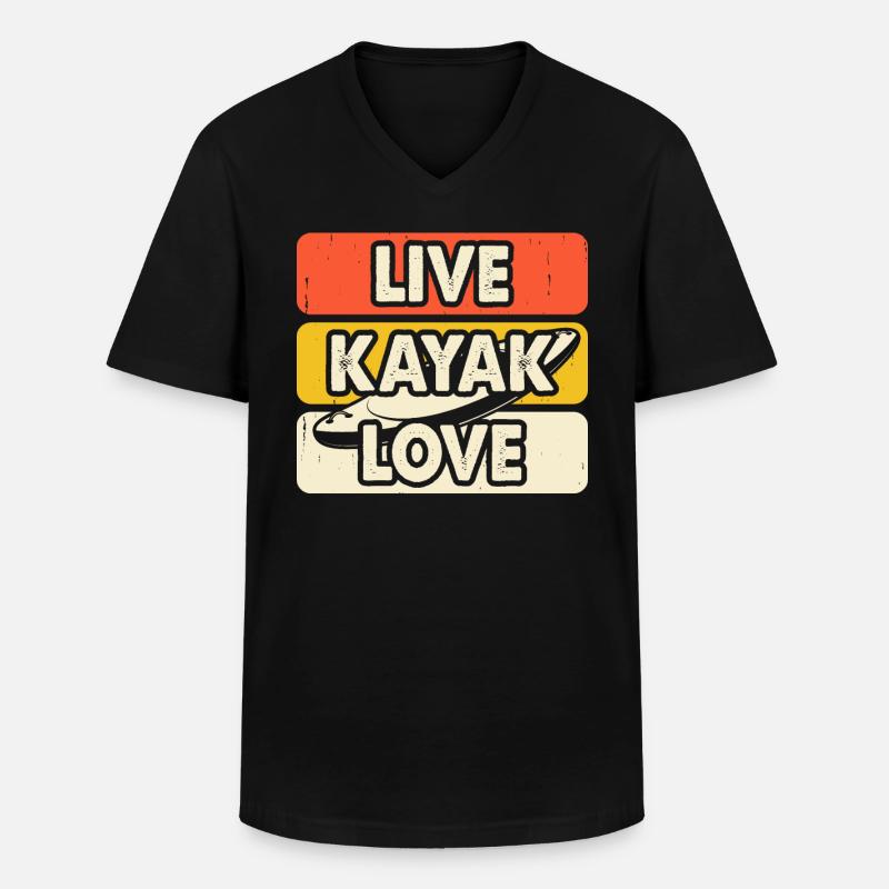 Kajak Kajakfahrer Kajaker - Männer-T-Shirt mit V-Ausschnitt - Schwarz