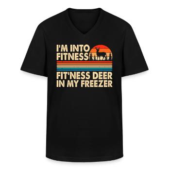 Jagen Jäger - Männer-T-Shirt mit V-Ausschnitt - Schwarz - Vorne - AI Model Male 178 dark (178cm)