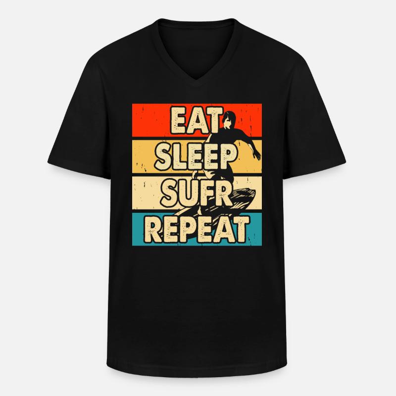 Surfen Surfer - Männer-T-Shirt mit V-Ausschnitt - Schwarz