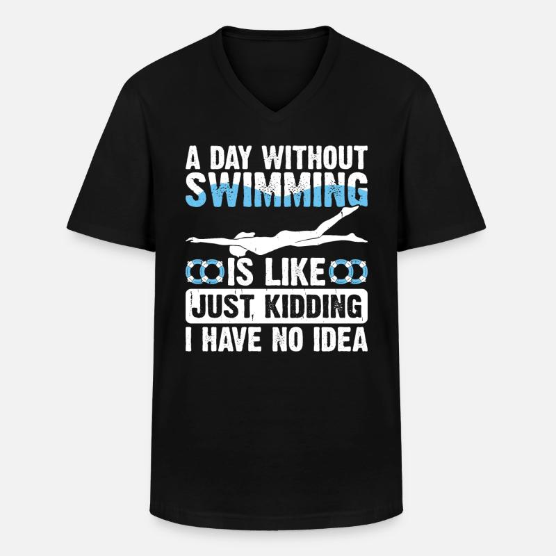 Schwimmen Schwimmer - Männer-T-Shirt mit V-Ausschnitt - Schwarz