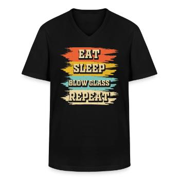 Glasbläser - Männer-T-Shirt mit V-Ausschnitt - Schwarz - Vorne - AI Model Male 178 dark (178cm)