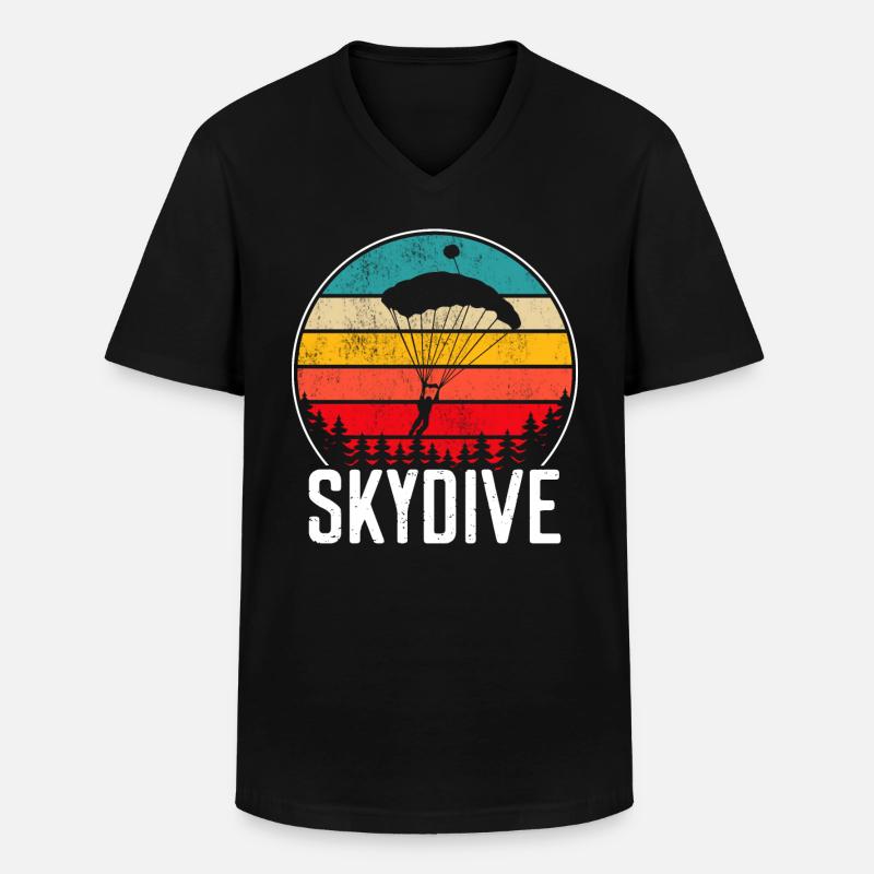 Skydive skydiving - Männer-T-Shirt mit V-Ausschnitt - Schwarz
