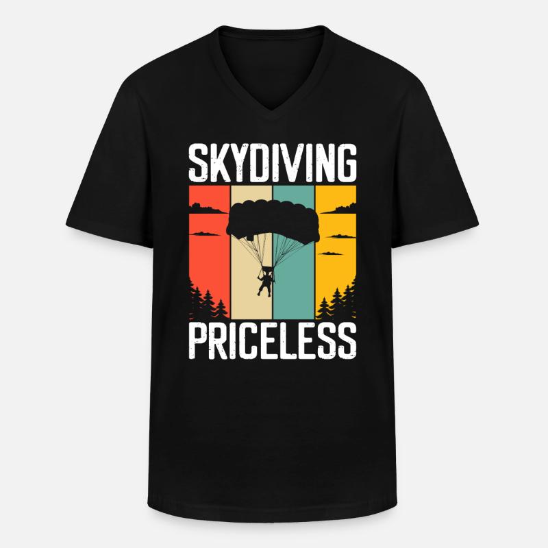 Skydiving - Männer-T-Shirt mit V-Ausschnitt - Schwarz