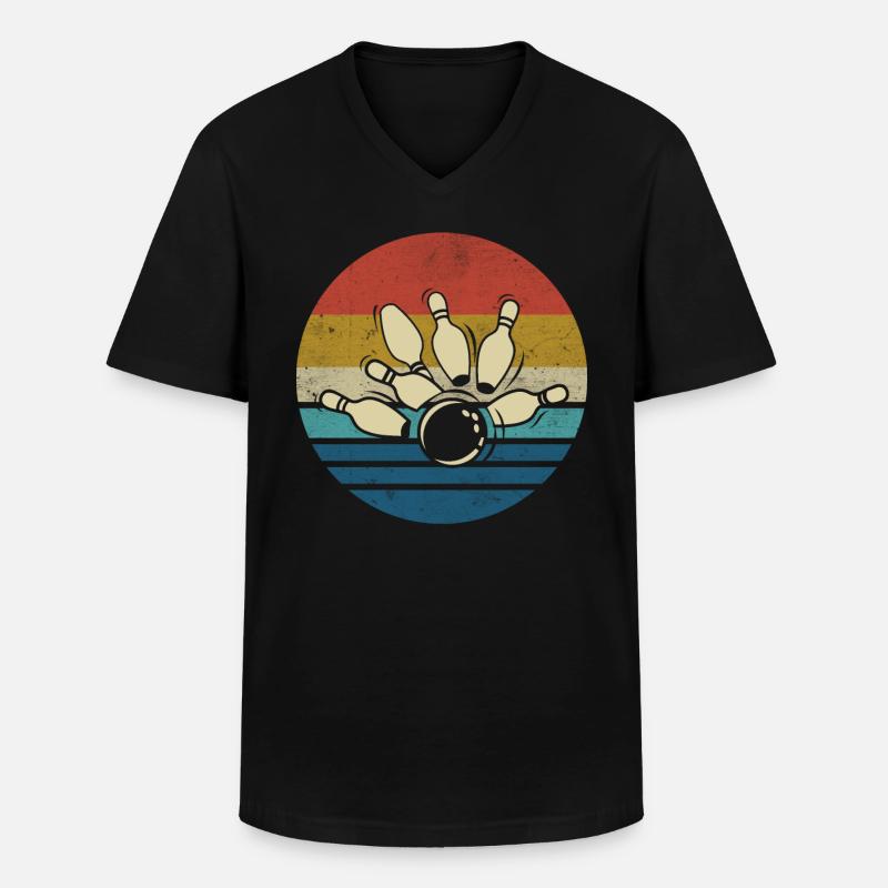 Bowling - Männer-T-Shirt mit V-Ausschnitt - Schwarz