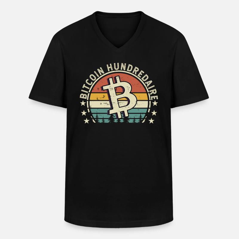 Bitcoin Krypto Kryptowährung - Männer-T-Shirt mit V-Ausschnitt - Schwarz