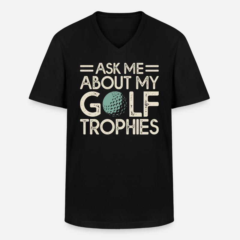 Golf Golfer - Männer-T-Shirt mit V-Ausschnitt - Schwarz