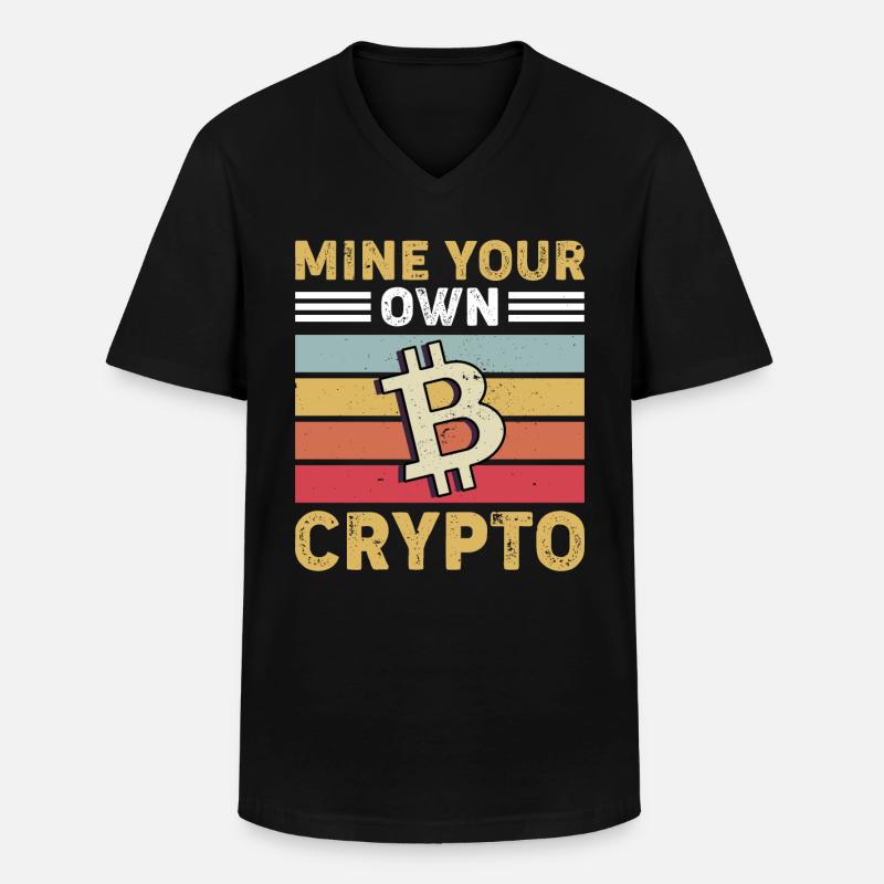 Bitcoin Krypto Kryptowährung - Männer-T-Shirt mit V-Ausschnitt - Schwarz