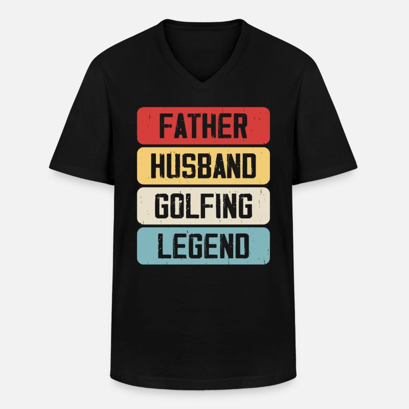 Golf Golfer - Männer-T-Shirt mit V-Ausschnitt - Schwarz