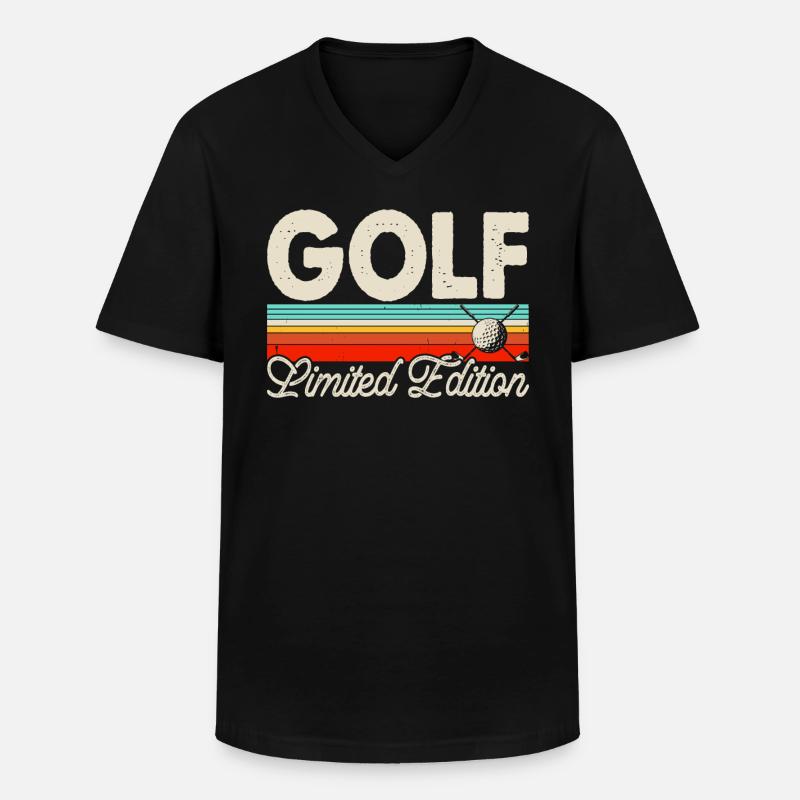 Golf Golfer - Männer-T-Shirt mit V-Ausschnitt - Schwarz