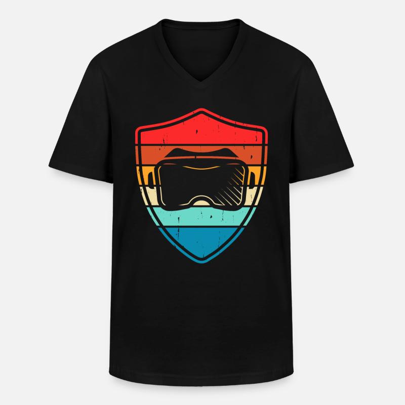 VR Virtuel Reality - Männer-T-Shirt mit V-Ausschnitt - Schwarz