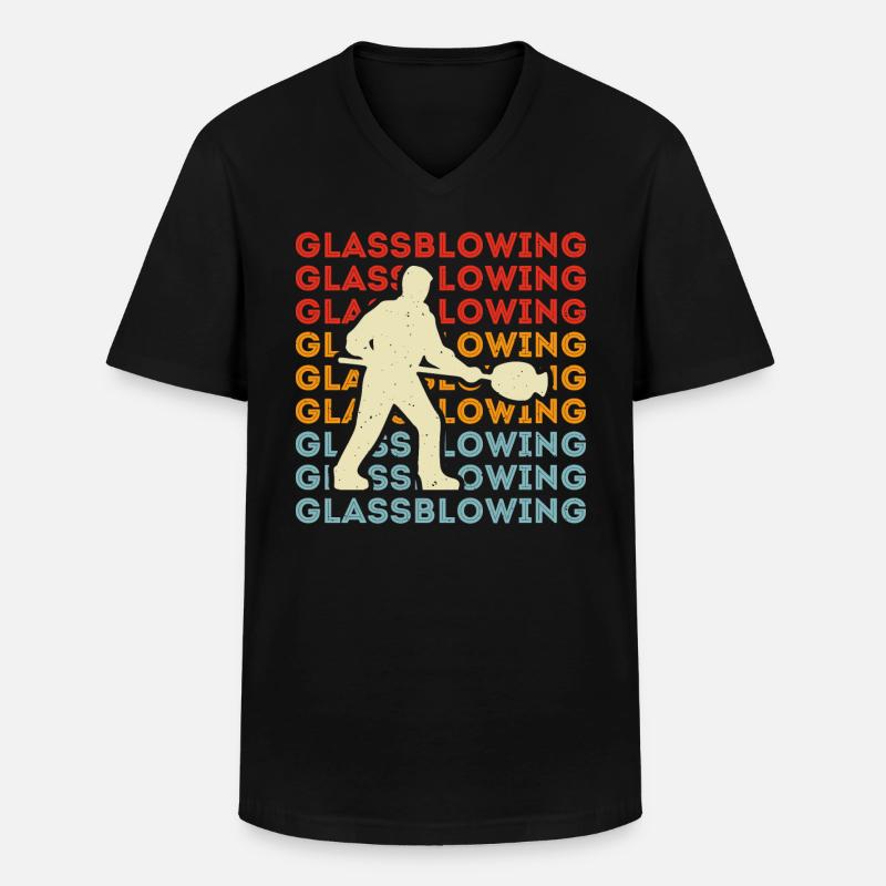 Glasbläser - Männer-T-Shirt mit V-Ausschnitt - Schwarz