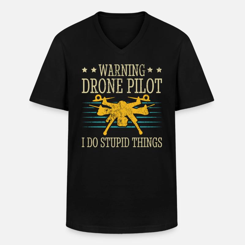 Drohne - Männer-T-Shirt mit V-Ausschnitt - Schwarz