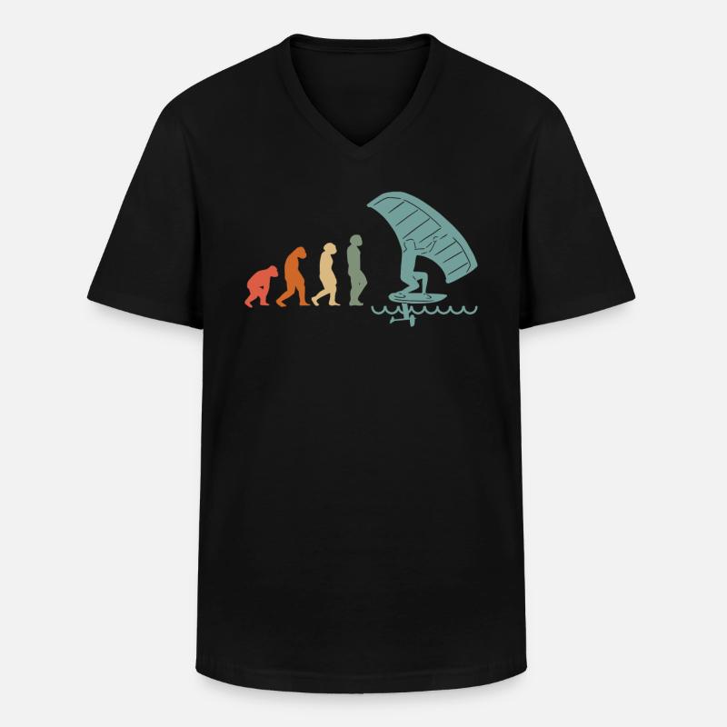 Wingfoil Surfer Wingfoiling Hydrofoil Evolution - T-shirt col V Homme - noir