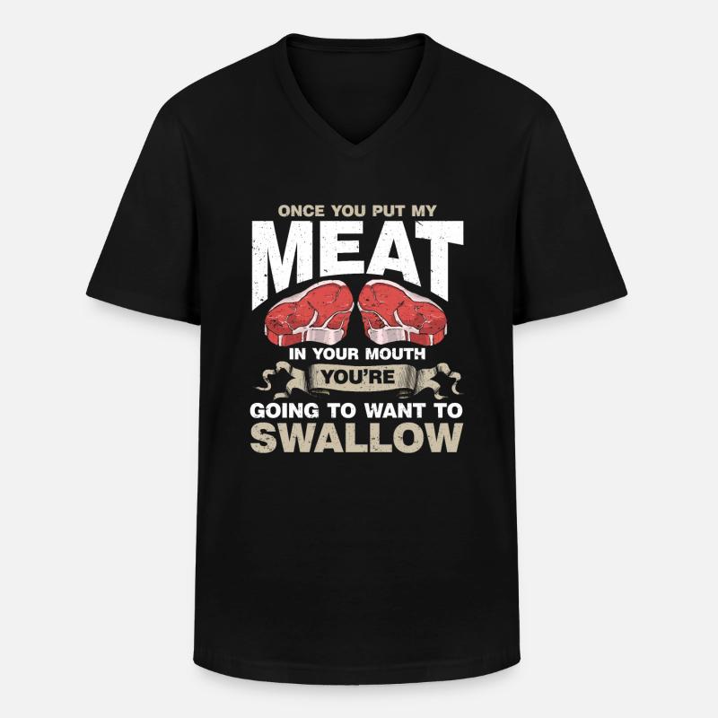 Grillgeschenk Grillen BBQ - Männer-T-Shirt mit V-Ausschnitt - Schwarz