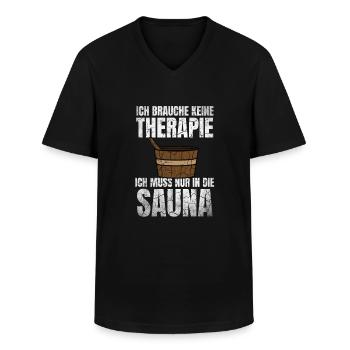 Sauna Spruch Wellness Geschenk Saunaclub zur Spa - Männer-T-Shirt mit V-Ausschnitt - Schwarz - Vorne - AI Model Male 178 dark (178cm)