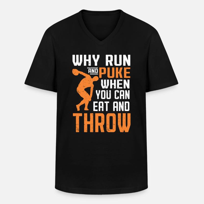 Discus thrower Athletics Disc throw - Men's V-Neck T-Shirt - black