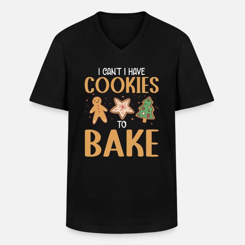 Biscuits Baking Christmas Cookie Baker - Men's V-Neck T-Shirt - black