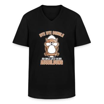 Schulabschluss Realschule Abschluss Hauptschule - Männer-T-Shirt mit V-Ausschnitt - Schwarz - Vorne - AI Model Male 178 dark (178cm)