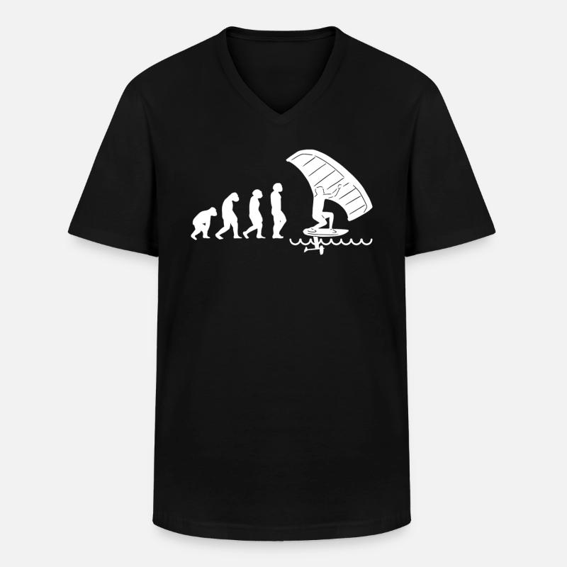 Wingfoil Surfer Wingfoiling Hydrofoil Evolution - T-shirt col V Homme - noir